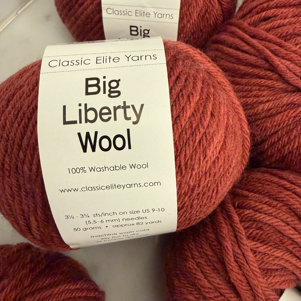 Classic Elite Big Liberty Wool Yarn LOT 14 Color 1027 Carmine DISCONTINUED - Picture 3 of 8